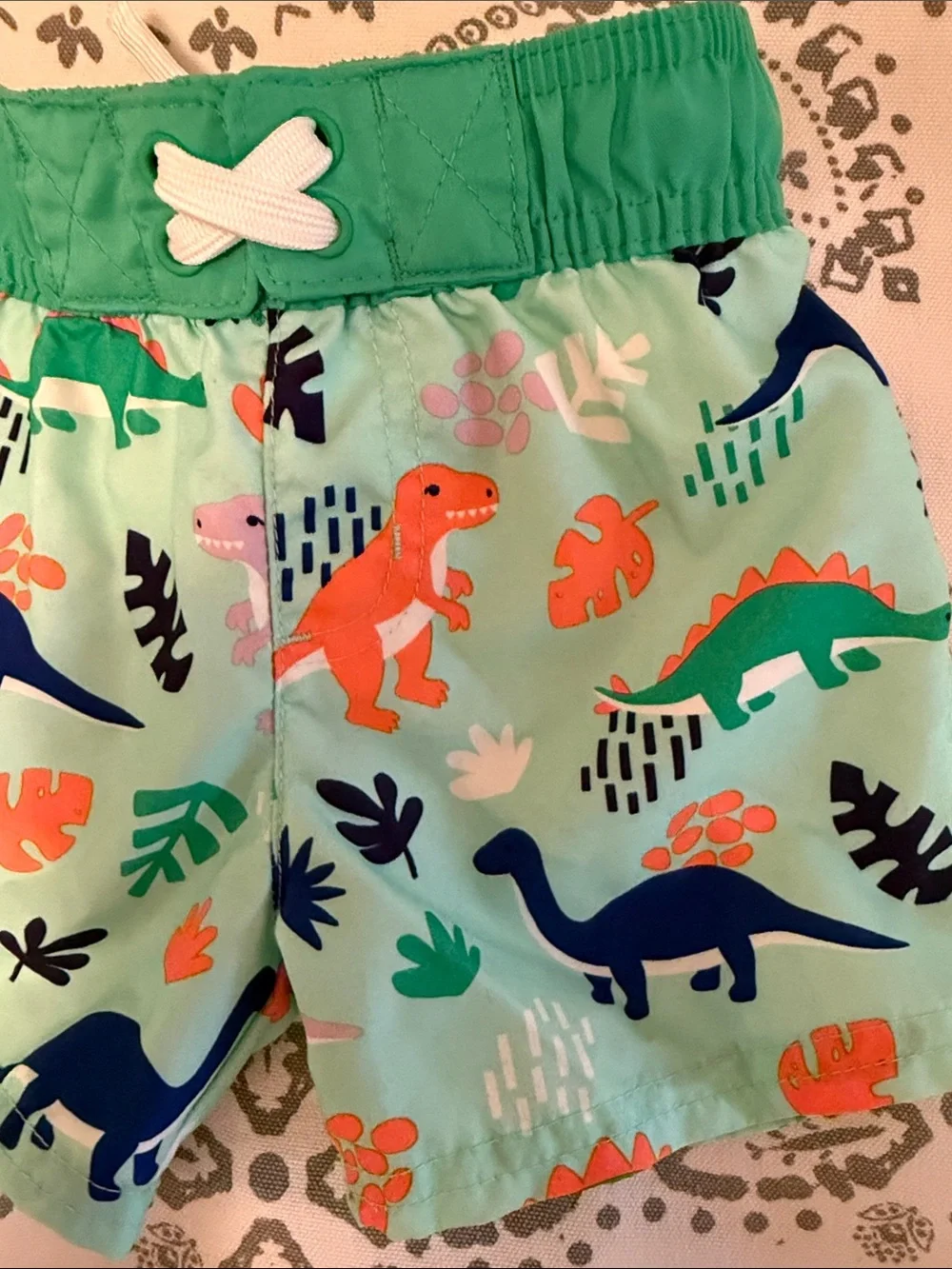 Toddler Dino Print Swim Shorts - Size 18 Months
